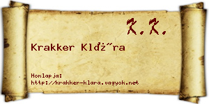 Krakker Klára névjegykártya