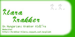 klara krakker business card